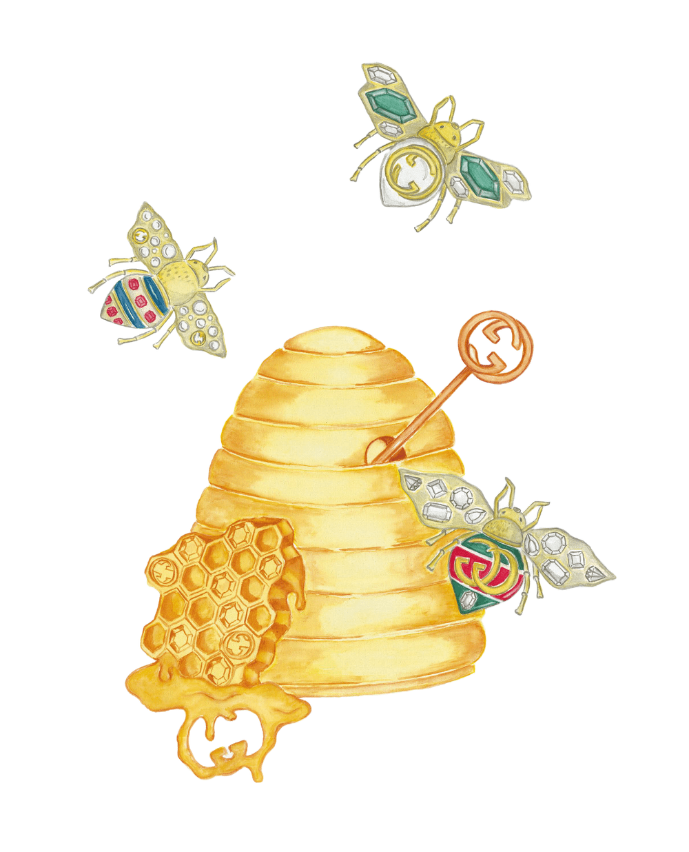 GG Honey Bee 3 Fold Tea Towel
